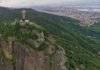 Stunnning photo pf Cristo Redentor perched at the top of Corcovado mountain, Rio de Janeiro