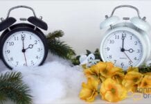 Time to ‘Spring Ahead’ clocks illustrating the arrival of daylight savings time.