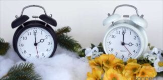 clocks illustrating the arrival of daylight savings time.