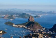 Happy Birthday Rio de Janeiro. Sugarloaf mountain and the entrace to Rio's Guanabara Bay.