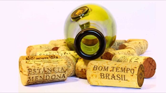 brazilian wine bottle with corks