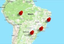 Map of Brazil locating Brazil four epic adventures