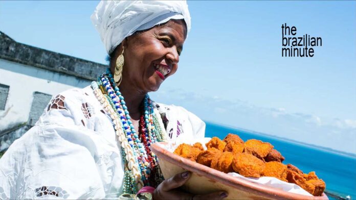 brazilian-minute-african-culture-in-brazil-02 Baiana woman from Bahia holds a woven basket of Acaraje, African Culture in Brazil