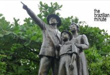 Staute in Santos, depiction the arrival of Japanese immigrates to Brazil.