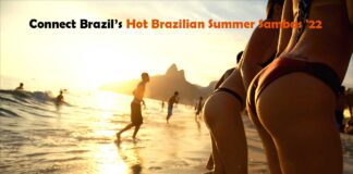 Hot Brazilian Summer Sambas. People playing on the beach at Ipanema.