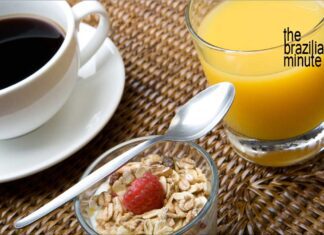 Brazil And Your Breakfast Brazil and your Breakfast. A white cup of black coffee and a glass of orange juice symbolize Brazil as the world leader in both.