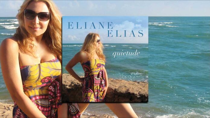 eliane-elias-quietude-connect-brazil Eliane Elias’s Quietude Shares Personal Favorites . Brazilian jazz pianist and vocalist Eliane Elias Sits on stone wall near ocean