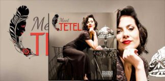 Jazzy And Vivacious, Meet Tetel Di Babuya, Jazz singer from Brazil, seated in a vintage pose at a parlor table with lace dress