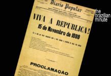 Newspaper headline explaining Brazil's Republic Day
